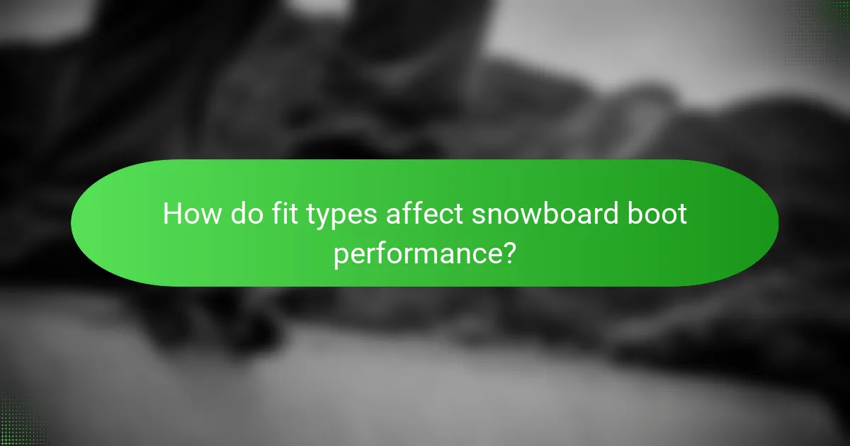 How do fit types affect snowboard boot performance?