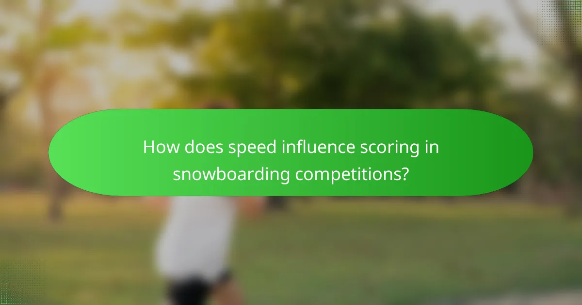 How does speed influence scoring in snowboarding competitions?