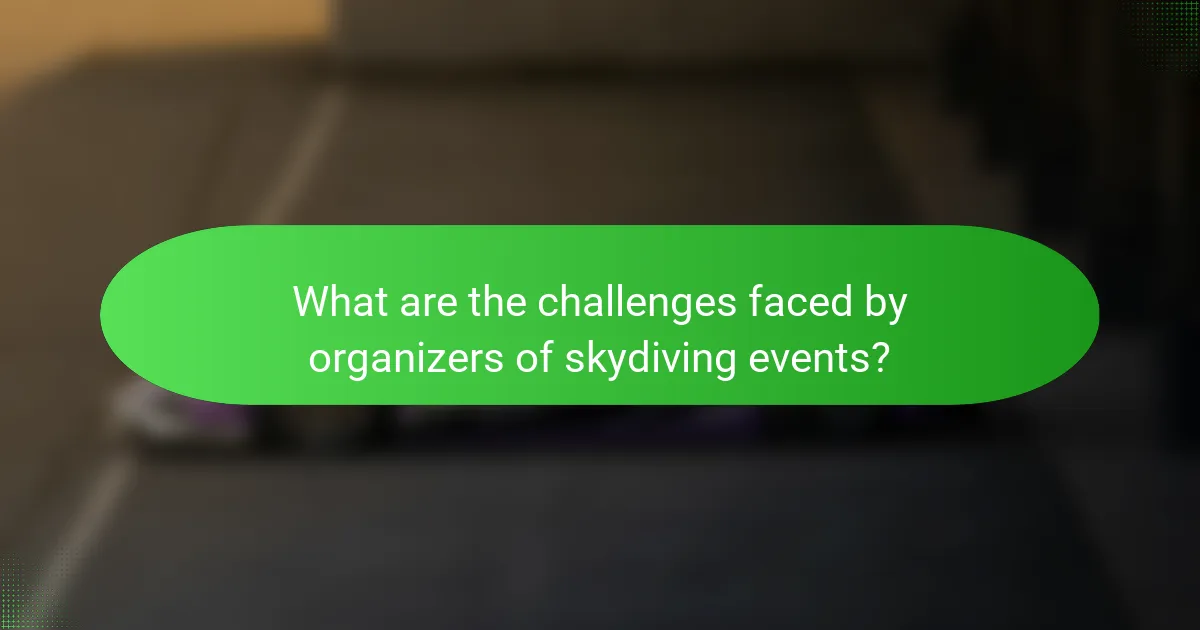 What are the challenges faced by organizers of skydiving events?