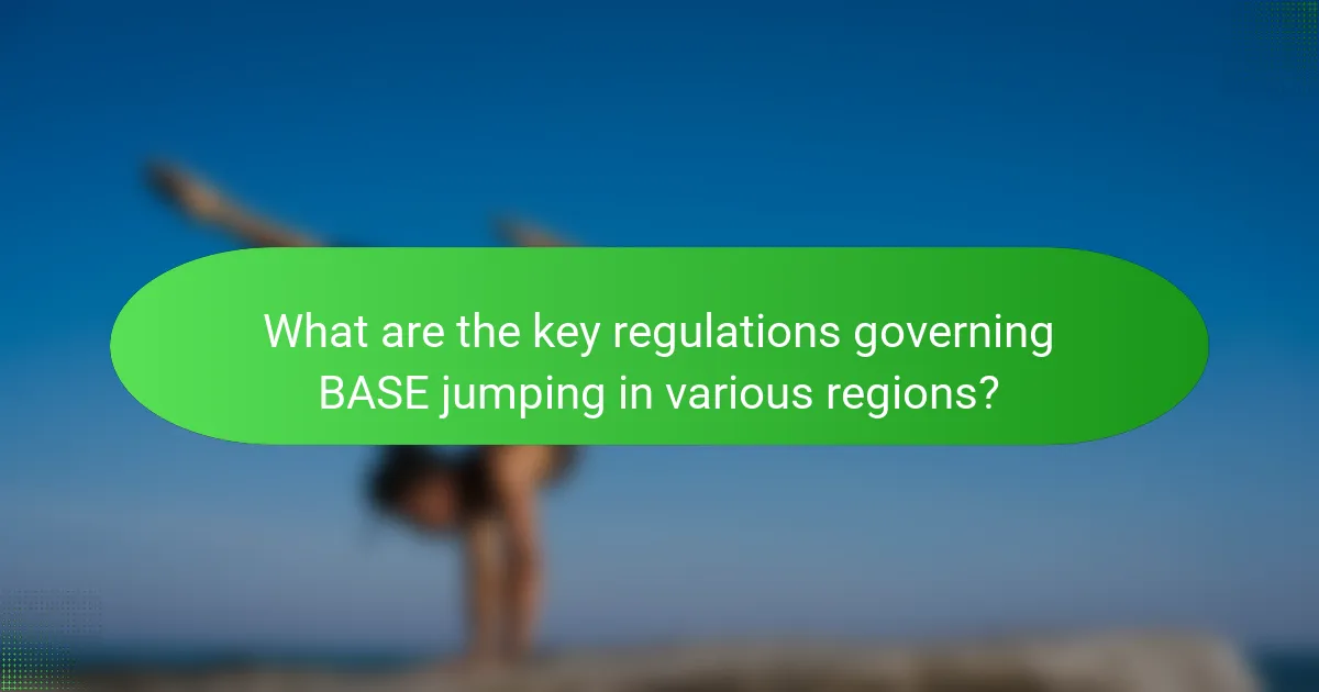 What are the key regulations governing BASE jumping in various regions?