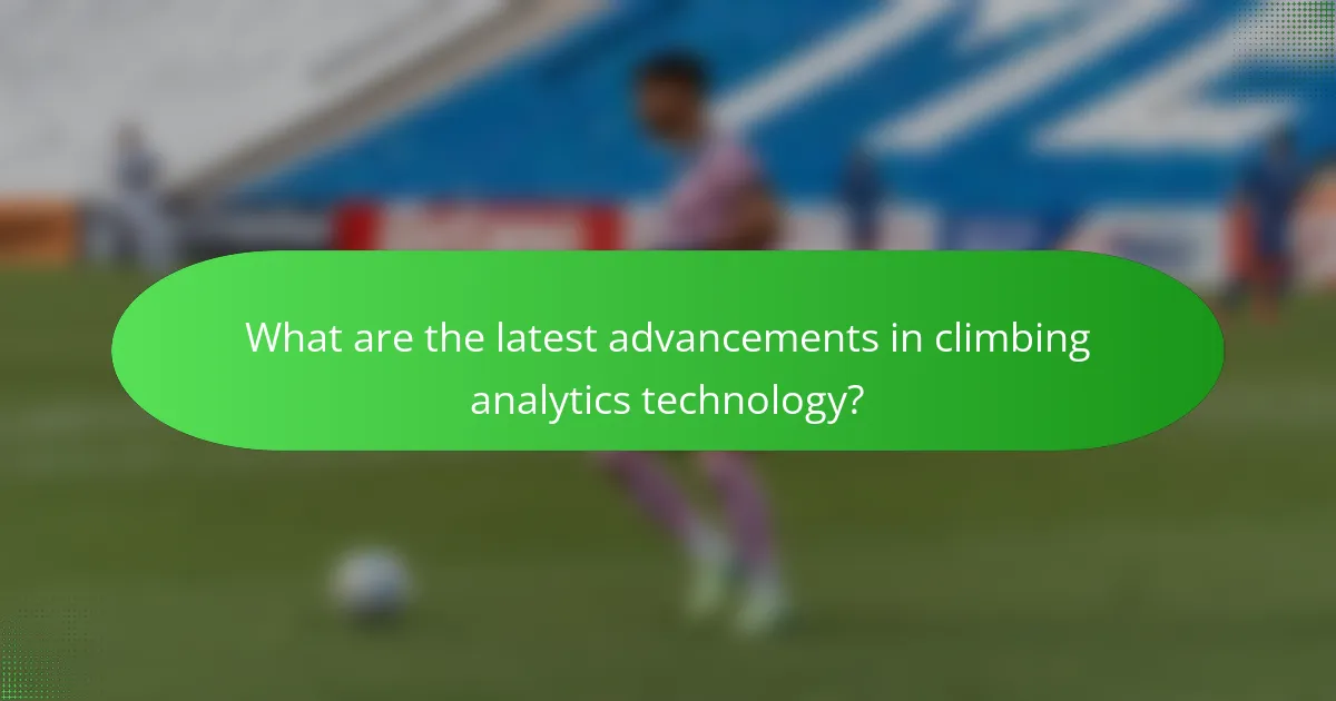 What are the latest advancements in climbing analytics technology?