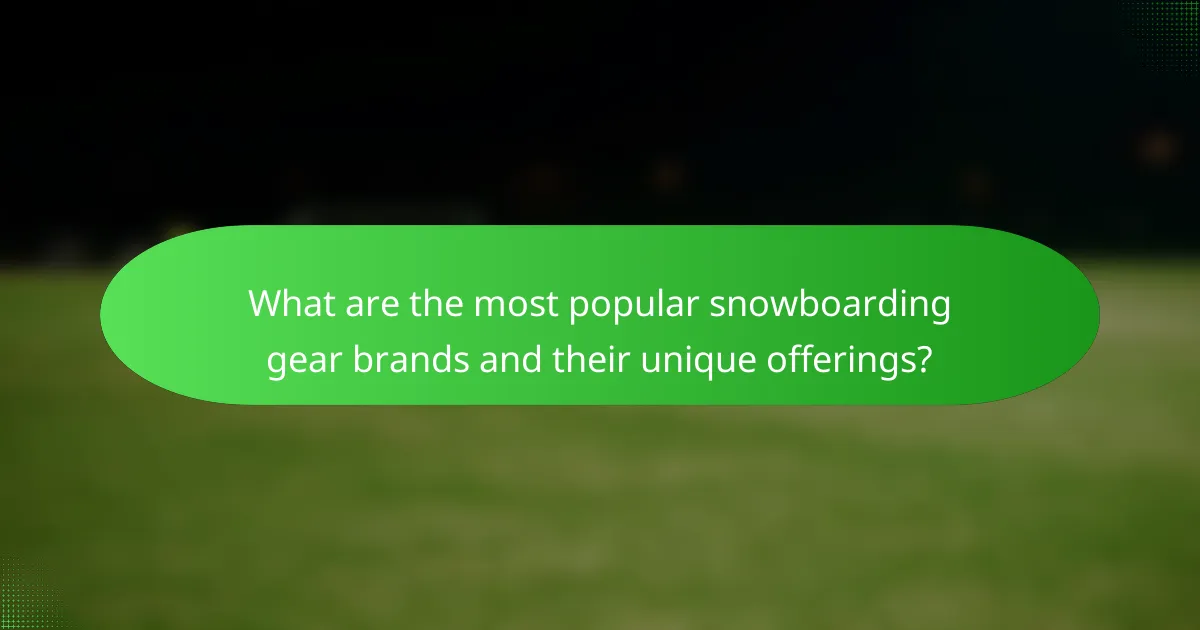 What are the most popular snowboarding gear brands and their unique offerings?