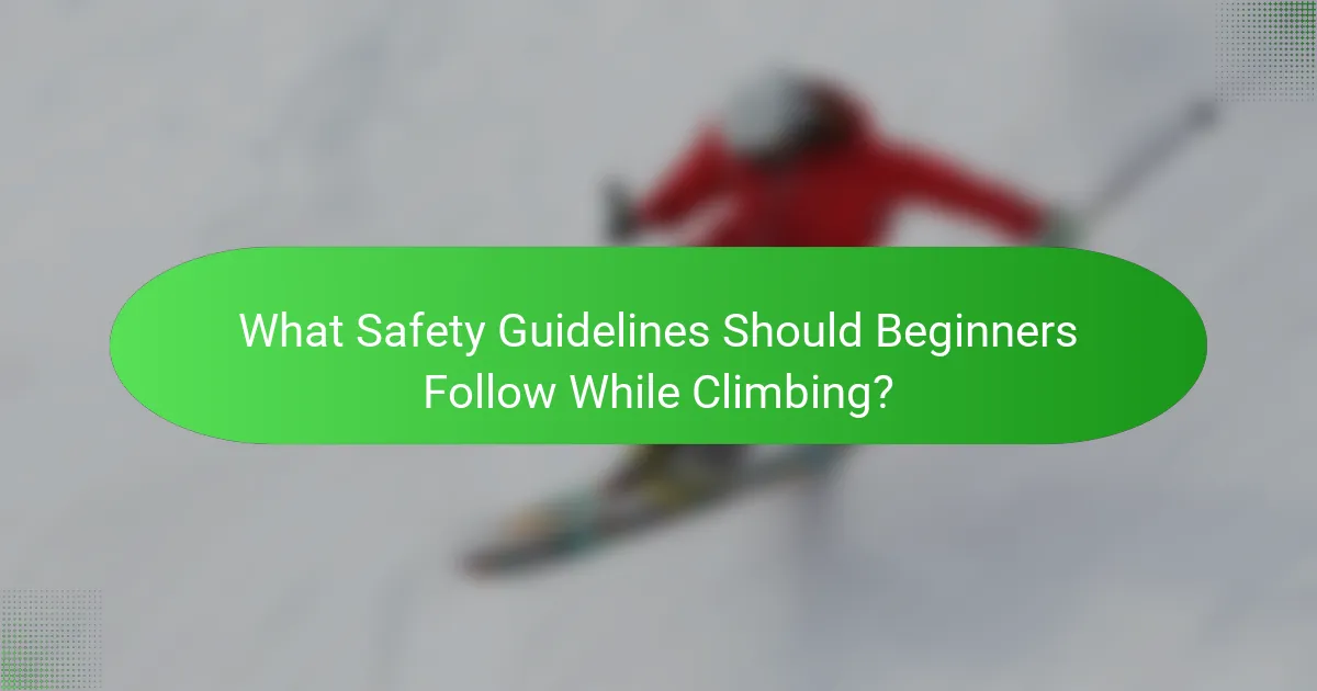 What Safety Guidelines Should Beginners Follow While Climbing?