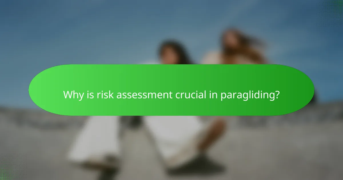Why is risk assessment crucial in paragliding?